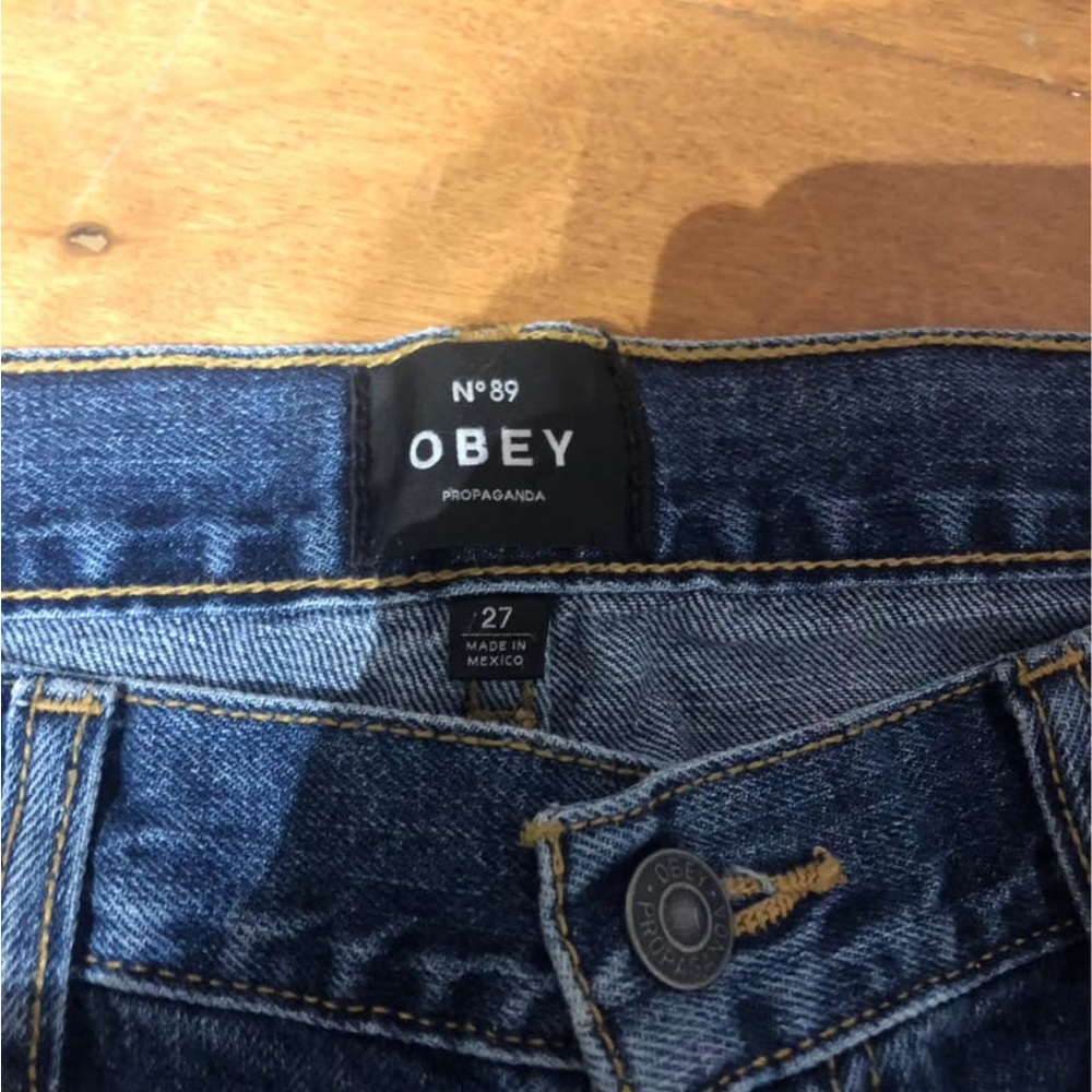 Obey Blue Jeans with Patches - Picture 5 of 5